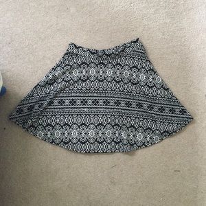 Black and white tribal patterned skirt