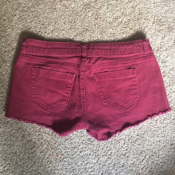 Red Jean Shorts - Picture 2 of 3