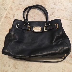 Black Leather Michael Kors Sachel w/ Gold Hardware