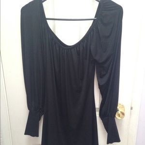 Long sleeve black spandex dress