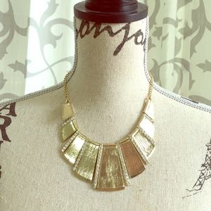 Gold rhinestone statement necklace