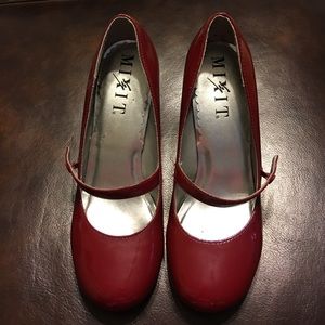 MIXIT red patent leather look 3in heels