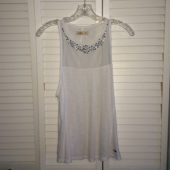 Hollister Co. Embellished White Tank