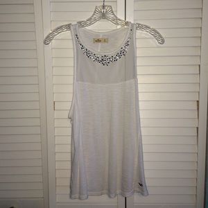 Hollister Co. Embellished White Tank