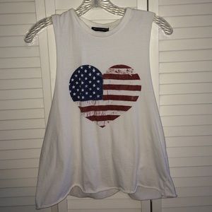 Brandy Melville American Flag Muscle Tee