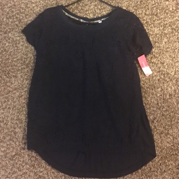 NWT navy blue lace top