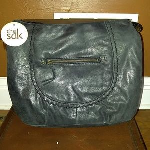 The Sak Black Leather Shoulder Bag New With Tags
