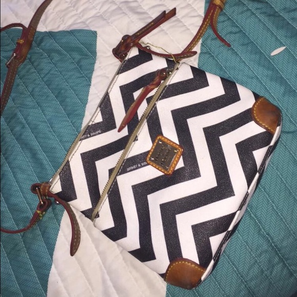 Dooney and Bourke black and white chevron purse