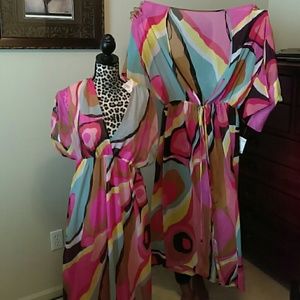 Beautiful!! New Multi Colour Lounge Gown & Robe