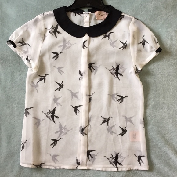 Sheer White / Black Philosophy Blouse