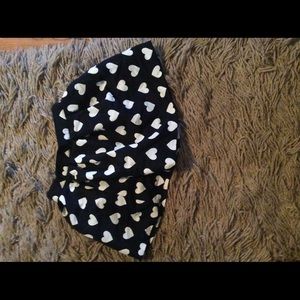 A dark blue skirt with white hearts