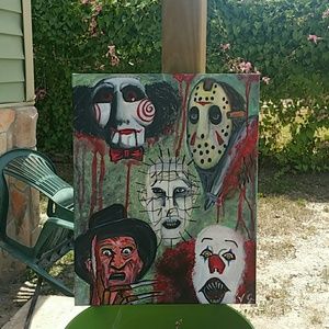 Horror movie villains painting