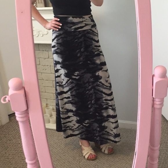 Zebra print maxi skirt