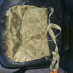 Green coach bag