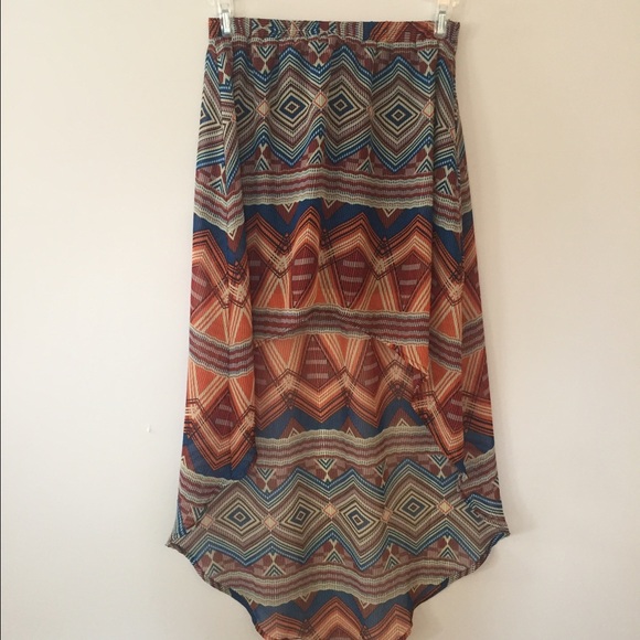 Aztec Print Hi Lo Skirt