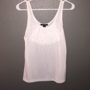 white ruffled tank top