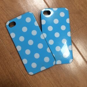Blue and white polka dot iPhone 4 case