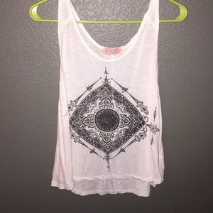 White graphic tank top