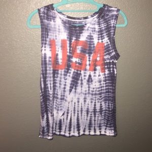 USA tie die tank top