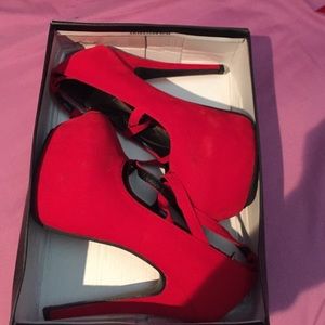 6 inch red high heels.