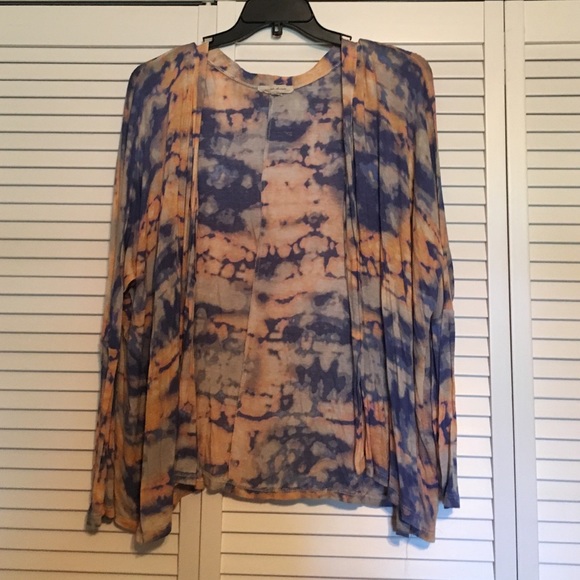 Blue and orange tye dye cardigan