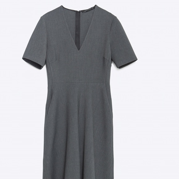 Zara Gray Flared Dress - Picture 3 of 5