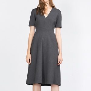 Zara Gray Flared Dress