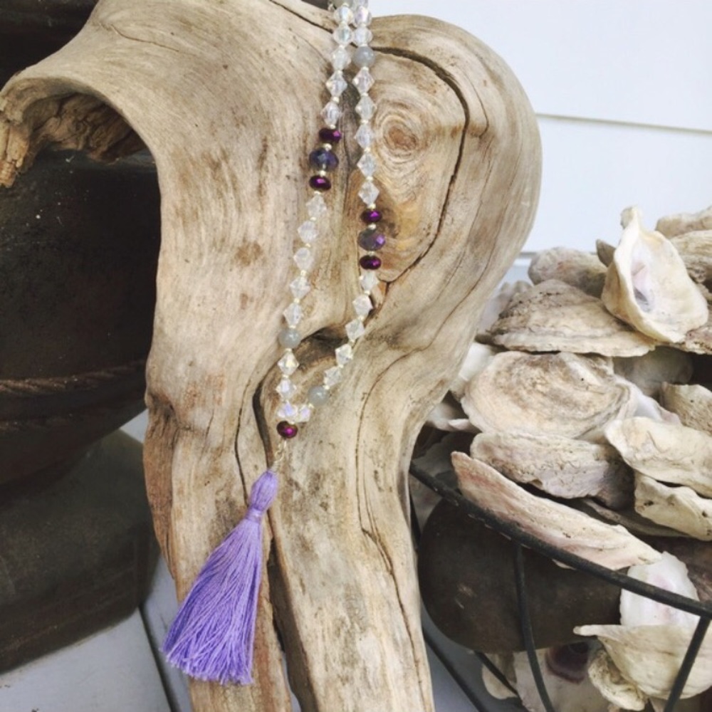 Lavender Tassel Necklace