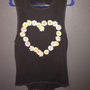 Flower heart tank top