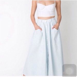 American apparel buttonup jean skirt