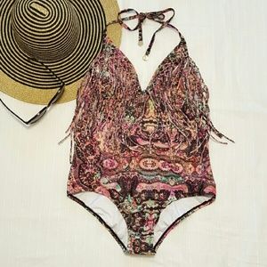 MINKPINK Fringe Swimsuit NWT Lg