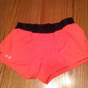 Pink Under Armour running shorts