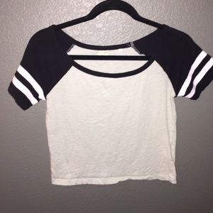 Mint and Black crop top