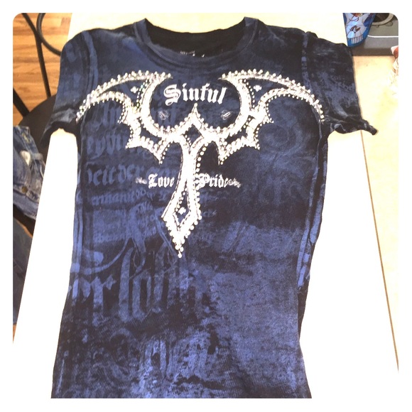 Bedazzled sinful shirt