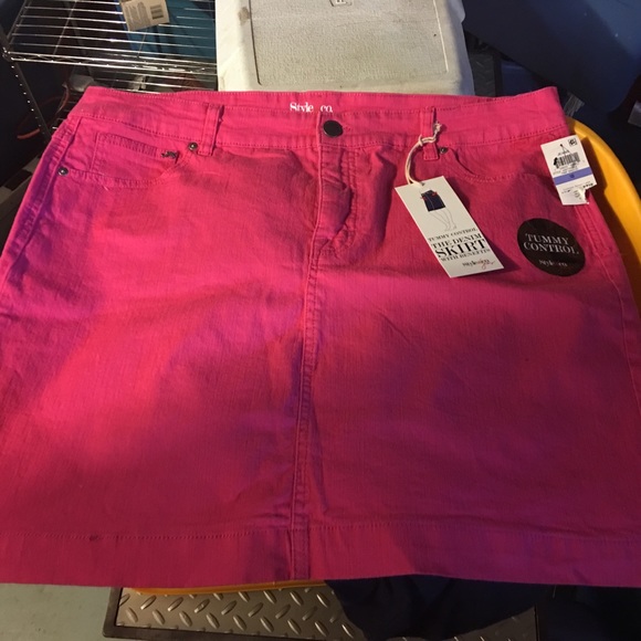 Style & Co Pink Breeze Tummy Control Skirt