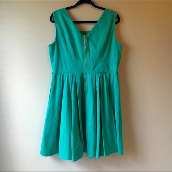 Calvin Klein teal fit and flare dress - Picture 3 of 4