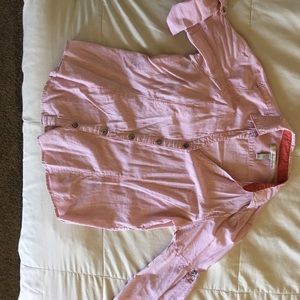 Button Down Blouse / White-Red