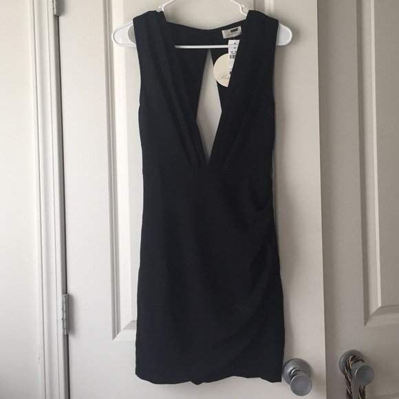 Plunge neck black dress - new! On sale!