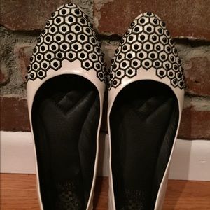 Vince Camuto Leather Flats with Black Studs