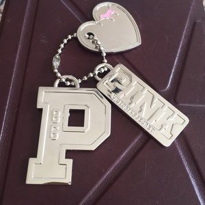Pink Victoria's Secret Tag Keychain