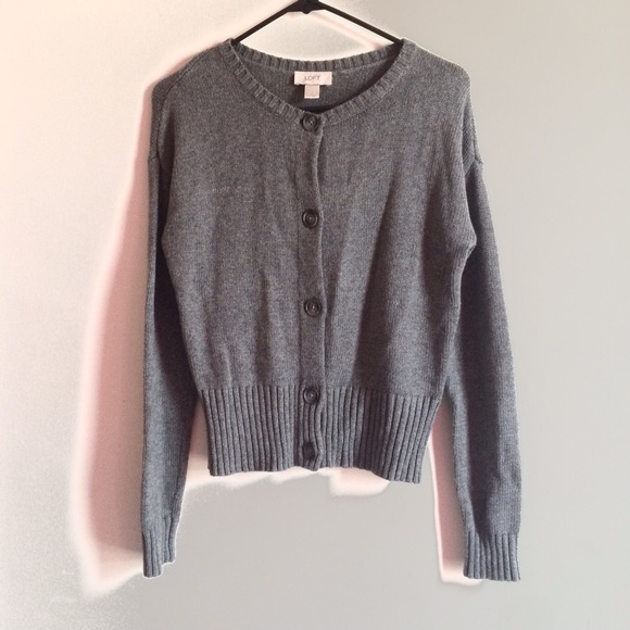 Loft - gray sweater cardigan