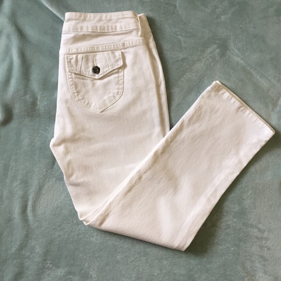 Simply Vera White Straight Crop Jeans