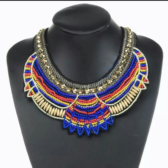 Gorgeous Beaded Statement Necklace Piece - Picture 1 of 2