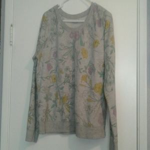 Floral and gray sweater shirt.