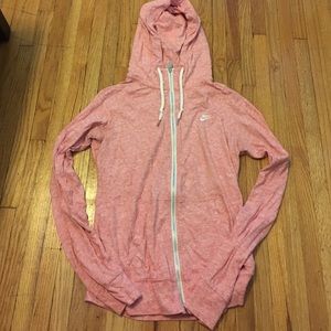 Pink, jersey knit Nike hoodie