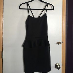 Peplum mini black dress