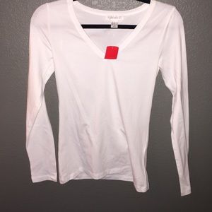White long sleeve top
