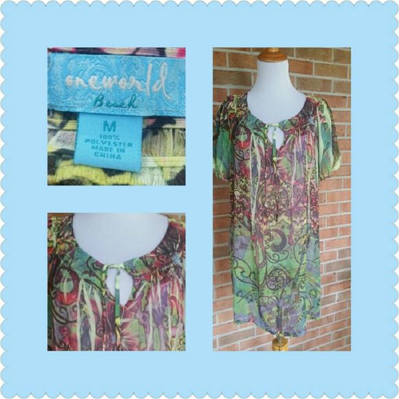 One World Beach... Size Medium...Cover up/Dress - Picture 2 of 3