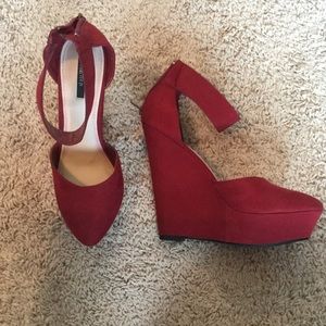 Never Worn Red High Wedges