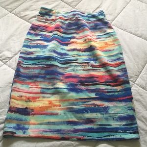 SOLD!!! Multi colored pencil skirt (free top)